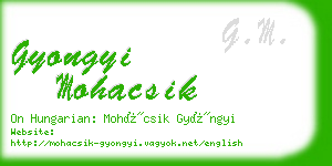 gyongyi mohacsik business card